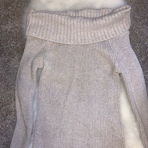 Off the shoulder, long sleeve sweater